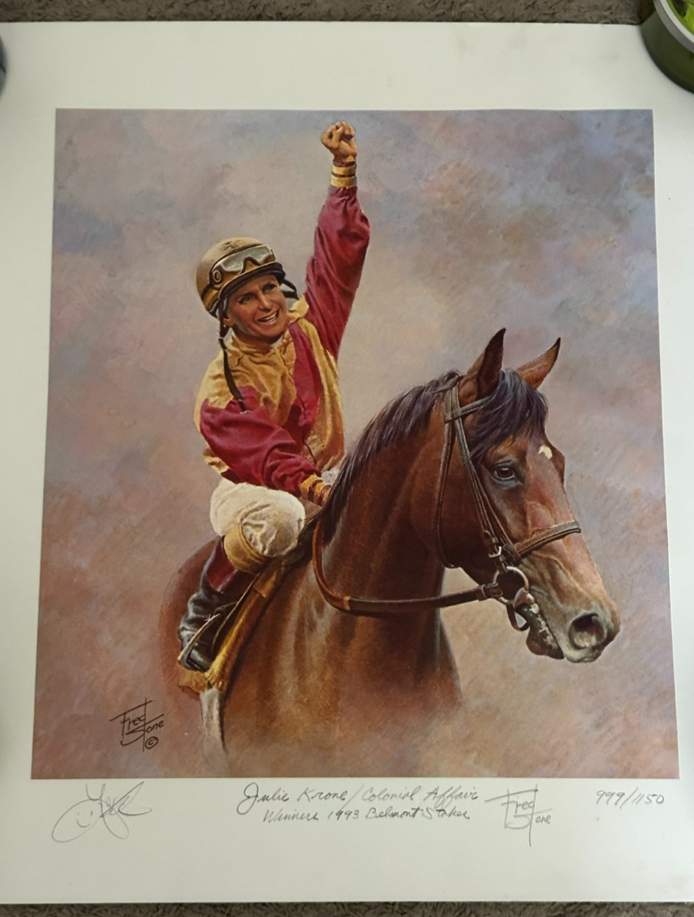Fred Stone – Julie Krone & Colonial Affair – Winner 1993 Belmont Stakes COA